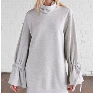 Express Heather Gray, Turtle Neck Sweatshirt Dress